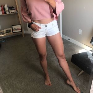 American Eagle White Denim Shorts - size 0